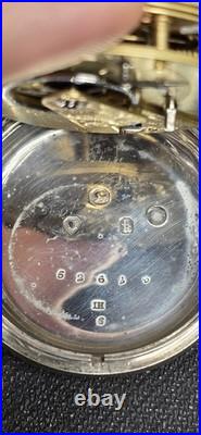 Antique Hessle W. Wainman Pocket Watch Silver Case Key Wind Roman Numeral