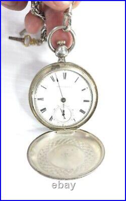 Antique Hunter Case Coin Silver American Pocket Watch Co. Waltham P. S. Bartlett