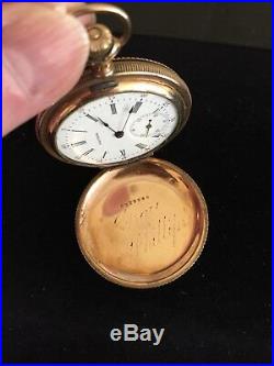 Antique Hunters Case Pocket Watch Waltham Pocket Watch Runs Well Gold Filled