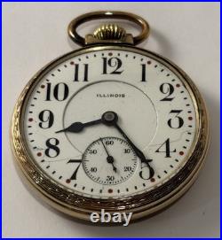 Antique ILLINOIS Railroad Pocket Watch 21 J Capital Ser. # 4009300. Keystone case