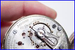 Antique ILLINOIS Wadsworth PILOT 25 Years Case 21 Ruby Jewels Pocket Watch WORKS