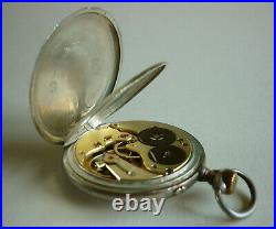 Antique IWC Schaffhausen pocket watch case 50 mm silver 800 Swiss made 1908/1915