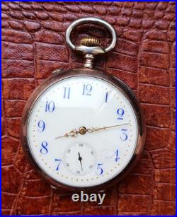 Antique IXL Prot Eterna Swiss Made Pocket Watch in Silver Case
