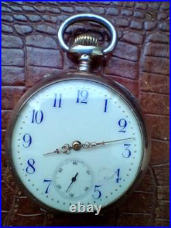 Antique IXL Prot Eterna Swiss Made Pocket Watch in Silver Case