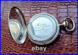 Antique IXL Prot Eterna Swiss Made Pocket Watch in Silver Case