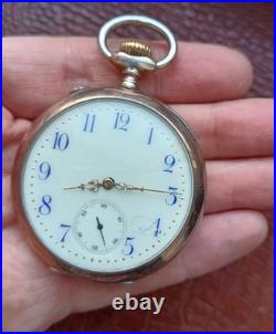 Antique IXL Prot Eterna Swiss Made Pocket Watch in Silver Case