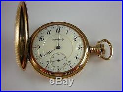 Antique Illinois 16s Gold filled Hunter's case Rail Road pocket watch. Made 1899