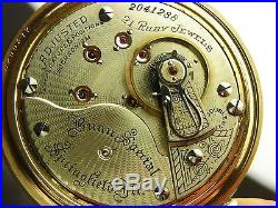 Antique Illinois 18s Bunn Special Rail Road pocket watch. 1908. 21j. Lovely case