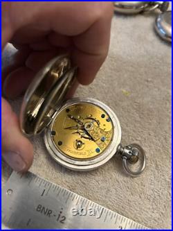 Antique Illinois Coin Silver Hunting Case Pocket Watch