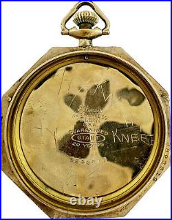 Antique Illinois Giant Pocket Watch Case for 12 Size Gold Filled Octagonal