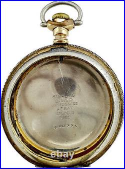 Antique Illinois Hunter Pocket Watch Case for 16Size Sterling Silver Tri Colored