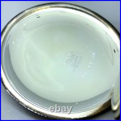 Antique Illinois Hunters Elgin Sterling Silver Pocket Watch Case with Gold Trim