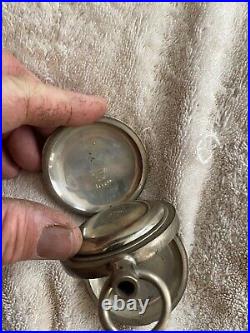 Antique Illinois Queen Pocket Watch Keystone Coin Leader Case Key Wind