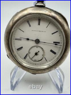 Antique Illinois Sz 18 Grade 2 Pocket Watch Newport Coin Sliver Case 1882