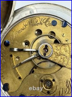 Antique Illinois Sz 18 Grade 2 Pocket Watch Newport Coin Sliver Case 1882