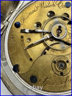 Antique Illinois Sz 18 Grade 2 Pocket Watch Newport Coin Sliver Case 1882