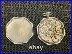 Antique Illinois Time King Pocket Watch 19j 12s Art Deco Octagon Case Runs