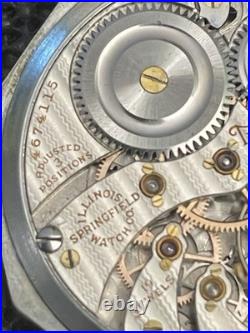 Antique Illinois Time King Pocket Watch 19j 12s Art Deco Octagon Case Runs