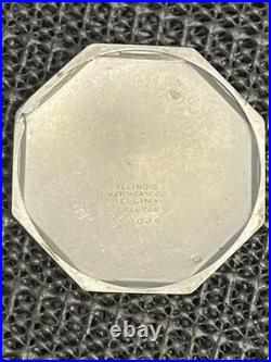 Antique Illinois Time King Pocket Watch 19j 12s Art Deco Octagon Case Runs