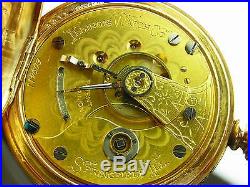 Antique Illinois transition key wind 18s pocket watch. Beautiful Hunter's case