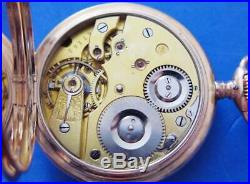 Antique International Watch Company Iwc Pocket Watch In Iwc Solid 14k Gold Case