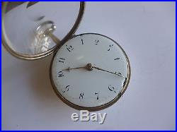 Antique J Richards of London Sterling Silver pair case fusee pocket watch c. 1788