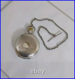 Antique J Ullmann & Co. Pocket Watch 18S-Silver. 875 Hunter Case Needs Crystal