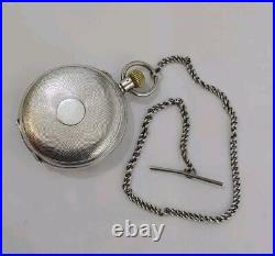 Antique J Ullmann & Co. Pocket Watch 18S-Silver. 875 Hunter Case Needs Crystal