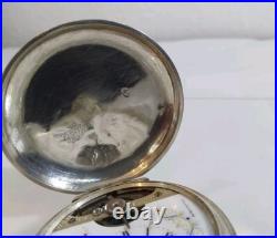 Antique J Ullmann & Co. Pocket Watch 18S-Silver. 875 Hunter Case Needs Crystal