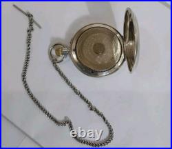 Antique J Ullmann & Co. Pocket Watch 18S-Silver. 875 Hunter Case Needs Crystal