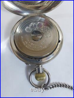 Antique J Ullmann & Co. Pocket Watch 18S-Silver. 875 Hunter Case Needs Crystal