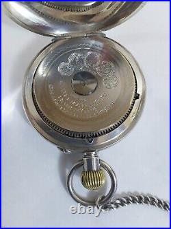 Antique J Ullmann & Co. Pocket Watch 18S-Silver. 875 Hunter Case Needs Crystal
