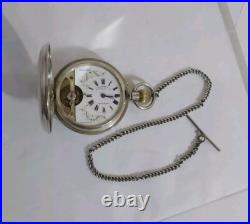 Antique J Ullmann & Co. Pocket Watch 18S-Silver. 875 Hunter Case Needs Crystal