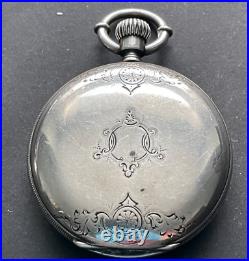 Antique Jacot Matile Pocket Watch Running Coin Silver Case 15j 55.78mm Swiss