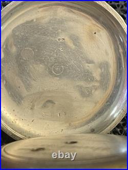 Antique James E Bonnet Silver Full Hunter Pocket Watch Swiss Sidewinder Runs