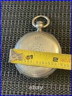 Antique James E Bonnet Silver Full Hunter Pocket Watch Swiss Sidewinder Runs