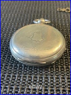 Antique James E Bonnet Silver Full Hunter Pocket Watch Swiss Sidewinder Runs