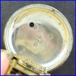 Antique Johnstone Verge Fusee Key Wind Pocket Watch Sterling Pair Case Runs