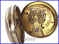 Antique Josiah Barnett & William Waters Silver Case English Fusee Pocket Watch