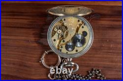 Antique Junghans Pocket Watch Parts/Repair Silver Case German