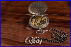 Antique Junghans Pocket Watch Parts/Repair Silver Case German