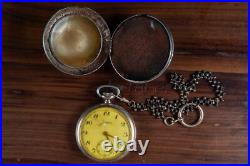 Antique Junghans Pocket Watch Parts/Repair Silver Case German
