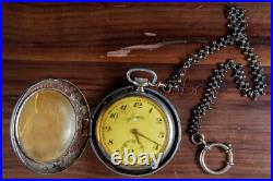 Antique Junghans Pocket Watch Parts/Repair Silver Case German