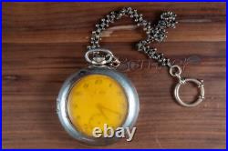 Antique Junghans Pocket Watch Parts/Repair Silver Case German
