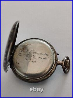 Antique Karl Morawetz Silver Pocket Watch Case K. U. K Hof-urchmaher Vienna As IS
