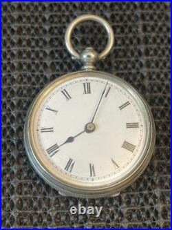 Antique Key Wind Pocket Watch. 800 Silver Ornate Hinged Case Repair