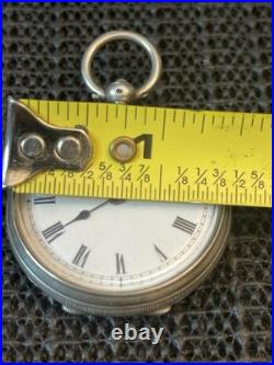 Antique Key Wind Pocket Watch. 800 Silver Ornate Hinged Case Repair