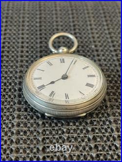 Antique Key Wind Pocket Watch. 800 Silver Ornate Hinged Case Repair