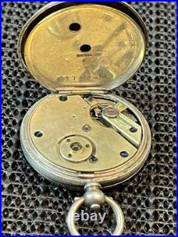 Antique Key Wind Pocket Watch. 800 Silver Ornate Hinged Case Repair