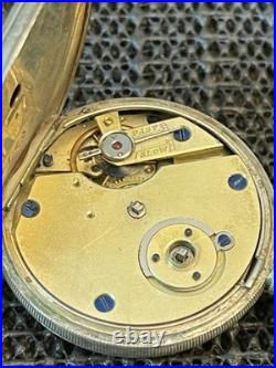 Antique Key Wind Pocket Watch. 800 Silver Ornate Hinged Case Repair